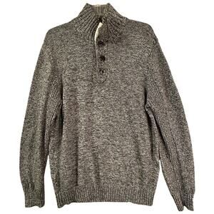 Sean John Men's Knitted Pullover Sweater Size XL 100% Cotton Henley Casual Puffy